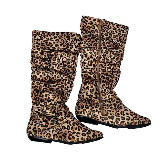 Forever Tammy-41 Camel Leopard Boots Size 6 Brand New - Picture 1 of 8